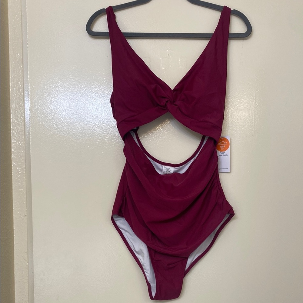 Ruched Tummy Control One Piece Cut Out Bathing Suit - Charmo - Picture 2 of 8